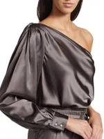 Violette Draped One-Shoulder Bodysuit