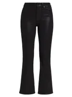 Claudine Faux Leather Flare Ankle Pants