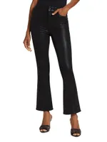 Claudine Faux Leather Flare Ankle Pants