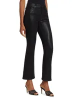 Claudine Faux Leather Flare Ankle Pants