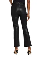 Claudine Faux Leather Flare Ankle Pants