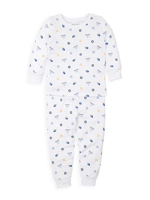 Little Kid's 2-Piece Hanukkah Graphic Pajama Set