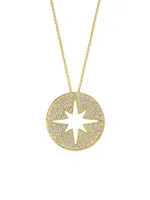 Tiny Treasures 18K Yellow Gold & 1.02 TCW Diamond Starburst Pendant Necklace