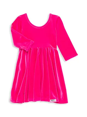 Little Girl's & Velvet Twirly Dress