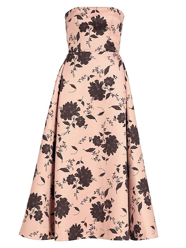 Samuelle Floral Strapless Gown