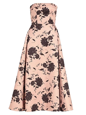 Samuelle Floral Strapless Gown