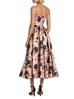 Samuelle Floral Strapless Gown