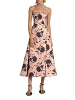 Samuelle Floral Strapless Gown