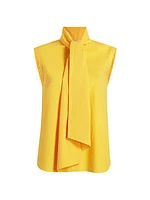 Sleeveless Tie-Neck Blouse