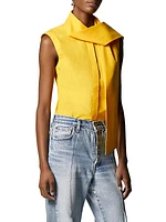 Sleeveless Tie-Neck Blouse