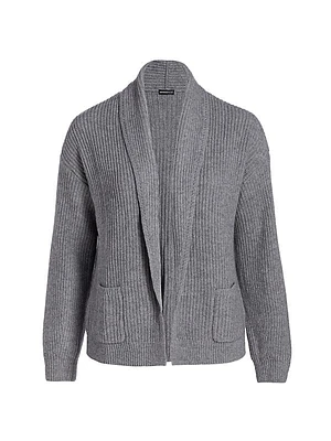 Ribbed Cashmere-Blend Cardigan