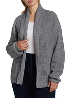 Ribbed Cashmere-Blend Cardigan