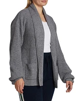 Ribbed Cashmere-Blend Cardigan