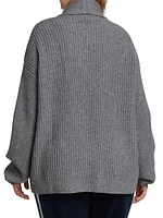 Ribbed Cashmere-Blend Cardigan