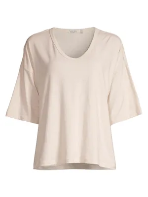 Slub Jersey V-Neck Boxy T-Shirt