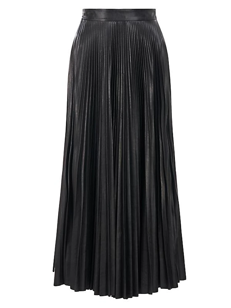 Joss Vegan Leather Midi-Skirt