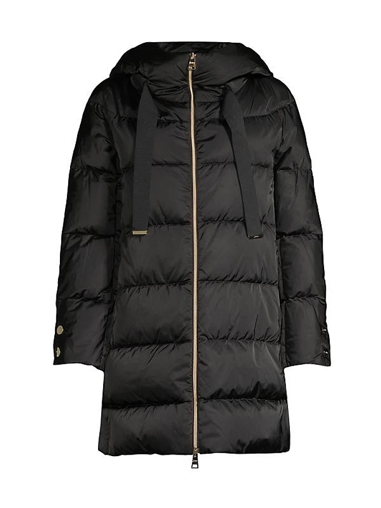 Hooded Sateen Down Jacket