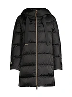 Hooded Sateen Down Jacket