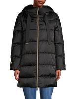 Hooded Sateen Down Jacket