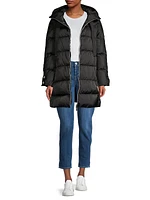 Hooded Sateen Down Jacket