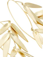 Tropical 14K Yellow Gold Bamboo Drop Earrings