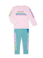 Little Kid's Glitter Bliss Knit Sweatpants