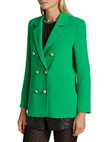 Leighton Double-Breasted Crepe Blazer