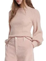 Ribbed Wool-Blend Pullover Sweater