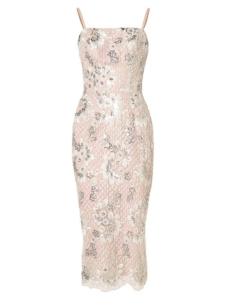 Josselyn Beaded & Sequin Midi-Dress