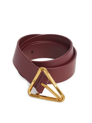 Triangle Buckle Leather Belt