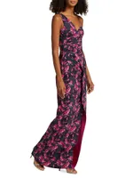 Junchen Floral One-Shoulder Gown