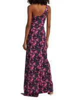 Junchen Floral One-Shoulder Gown