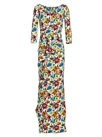 EXCLUSIVE Long-Sleeve Floral Gown