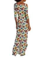 EXCLUSIVE Long-Sleeve Floral Gown