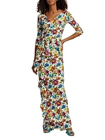 EXCLUSIVE Long-Sleeve Floral Gown