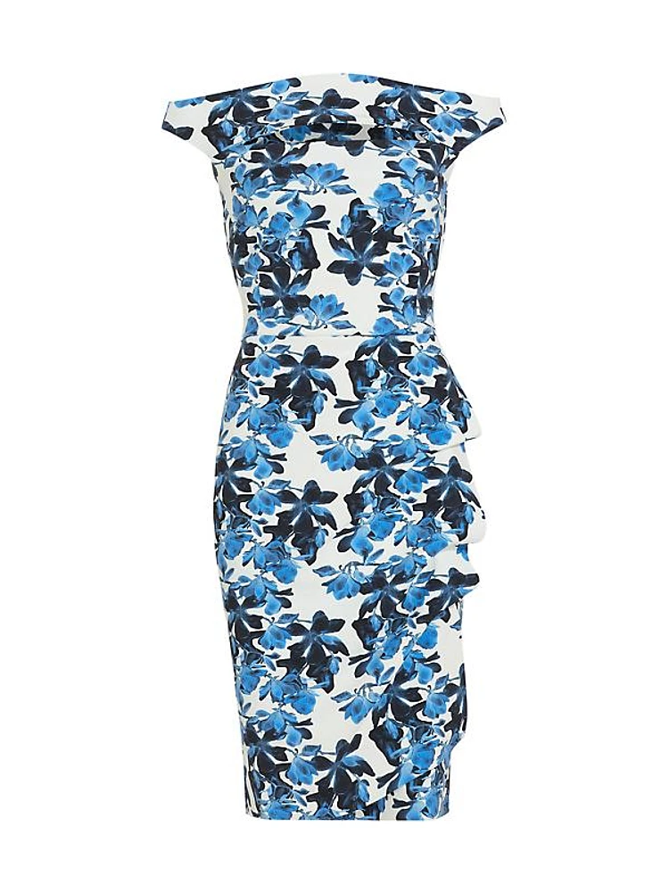 Melania Floral Off-The-Shoulder Cocktail Dress