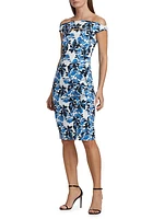 Melania Floral Off-The-Shoulder Cocktail Dress