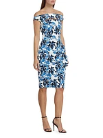 Melania Floral Off-The-Shoulder Cocktail Dress