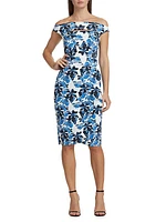 Melania Floral Off-The-Shoulder Cocktail Dress