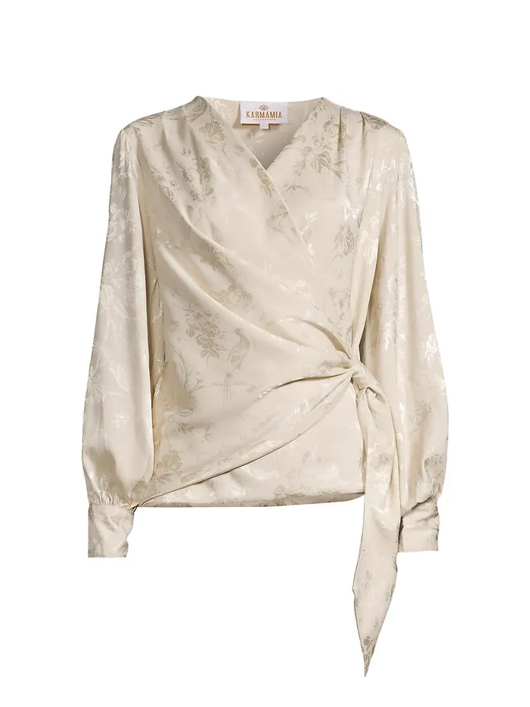 Ines Satin Wrap Blouse