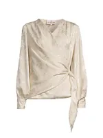 Ines Satin Wrap Blouse