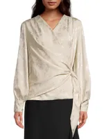 Ines Satin Wrap Blouse