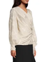 Ines Satin Wrap Blouse