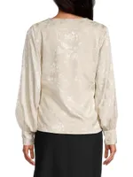 Ines Satin Wrap Blouse