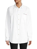 Cool Mom Embroidered Oversized-Fit Shirt