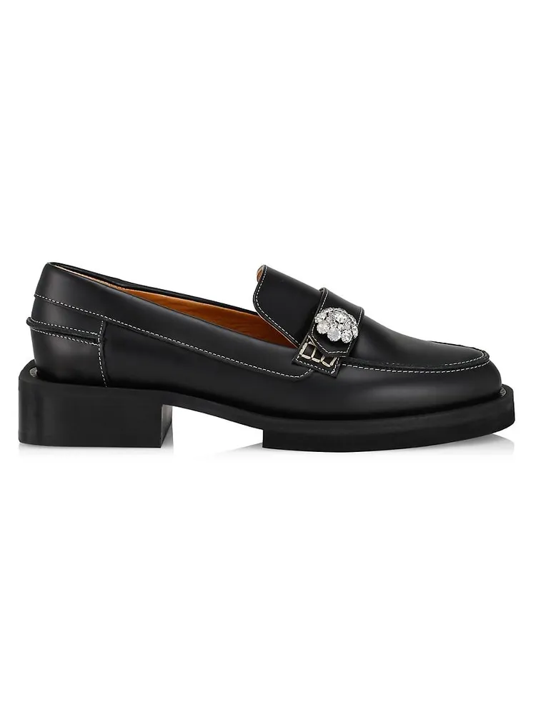 Leather Jewel Loafers