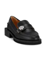 Leather Jewel Loafers