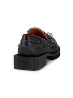 Leather Jewel Loafers