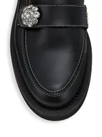 Leather Jewel Loafers