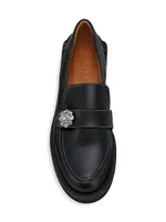 Leather Jewel Loafers